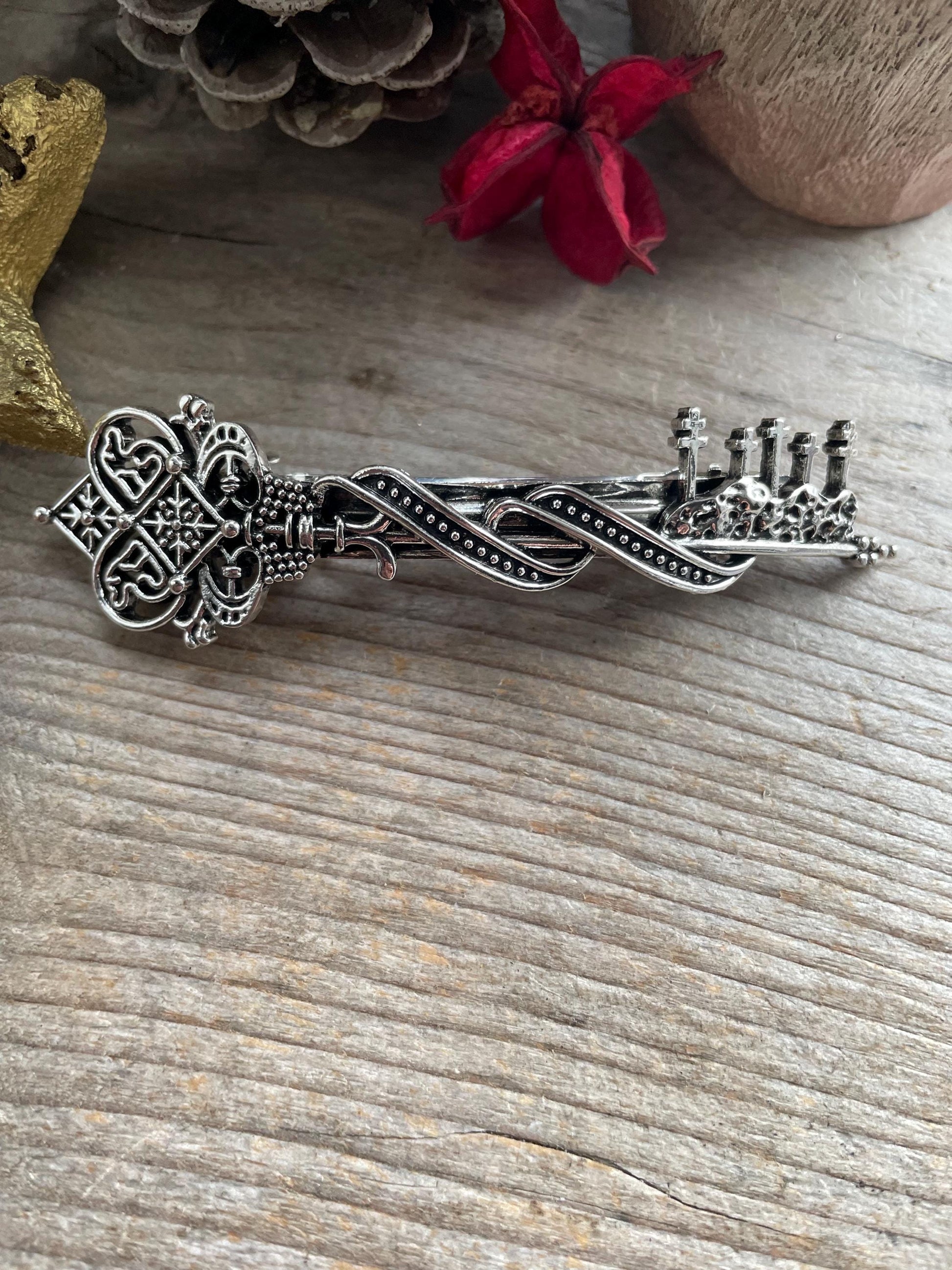 Vintage Key hair barrette