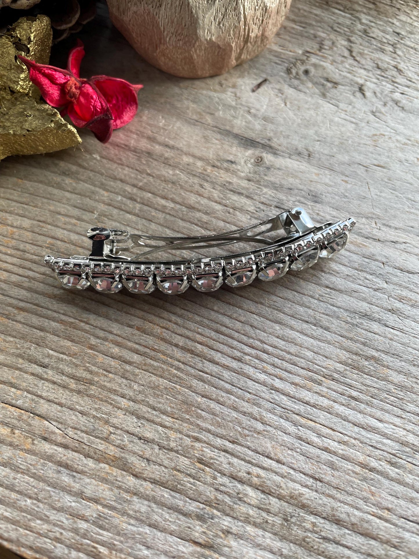 Luxurious Rhinestone hair clip in silver