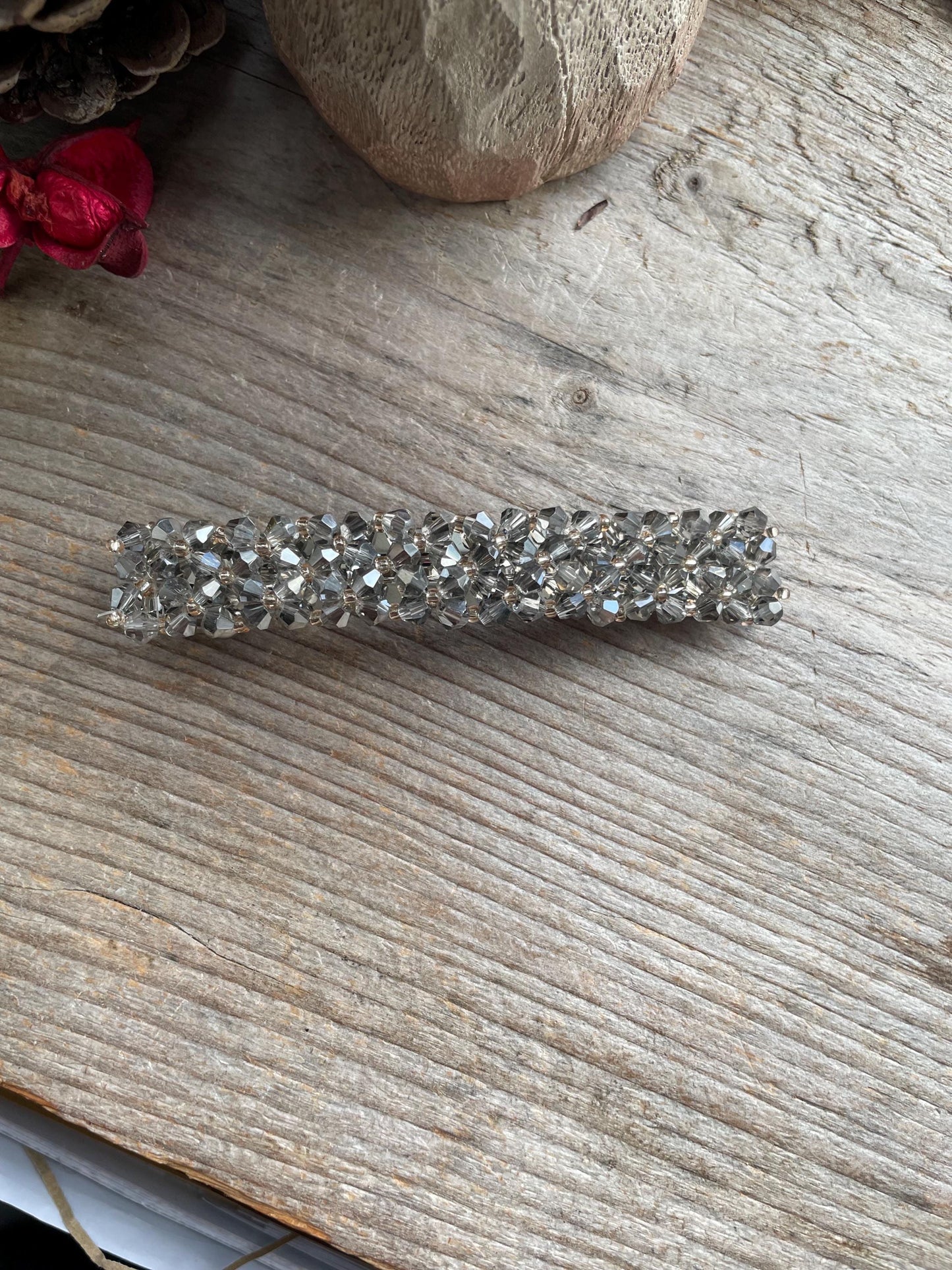 Elegant Crystal Hair barrette 1.5 x 8.5 cm