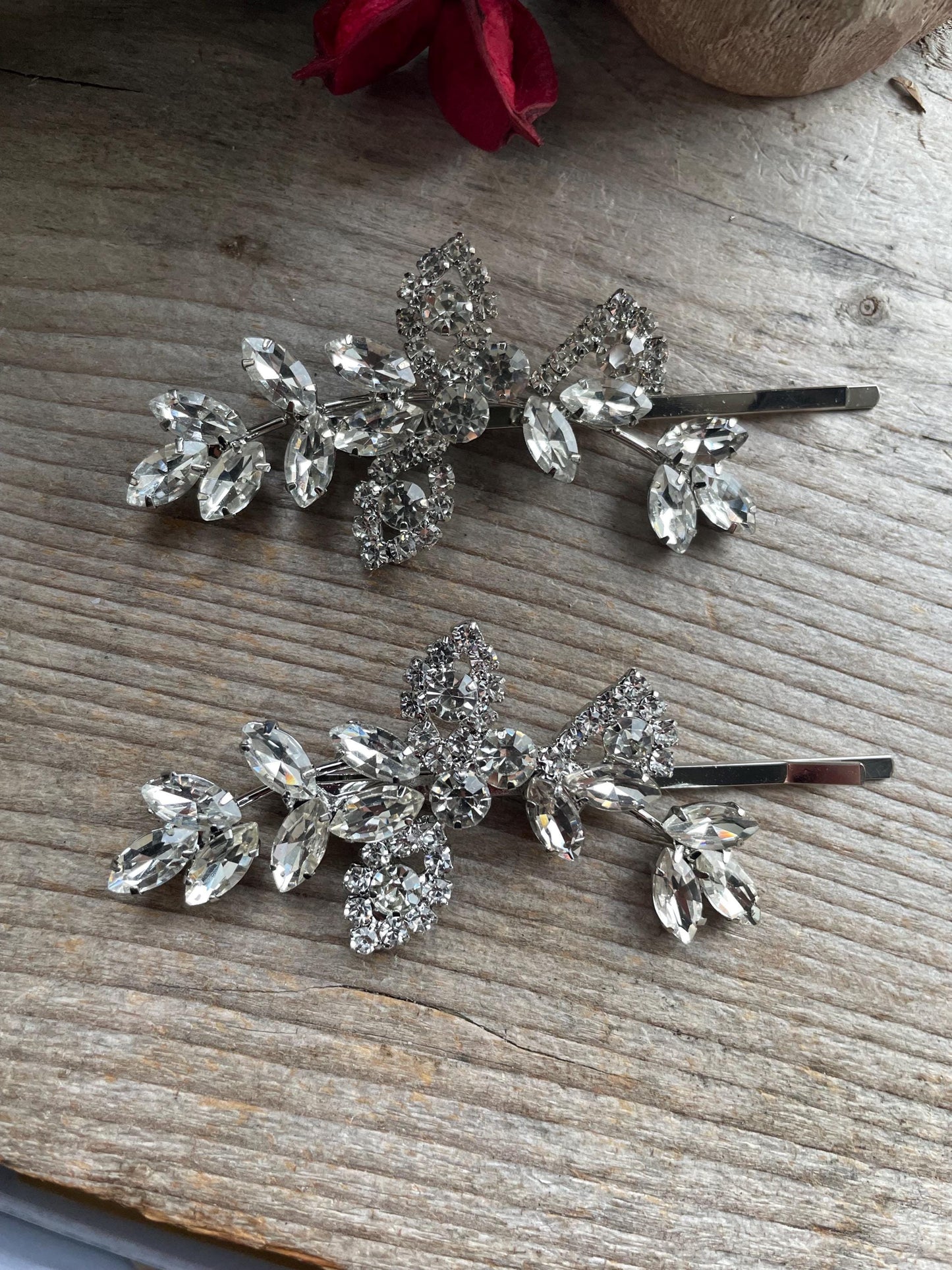 Rhinestones flower Hair grips