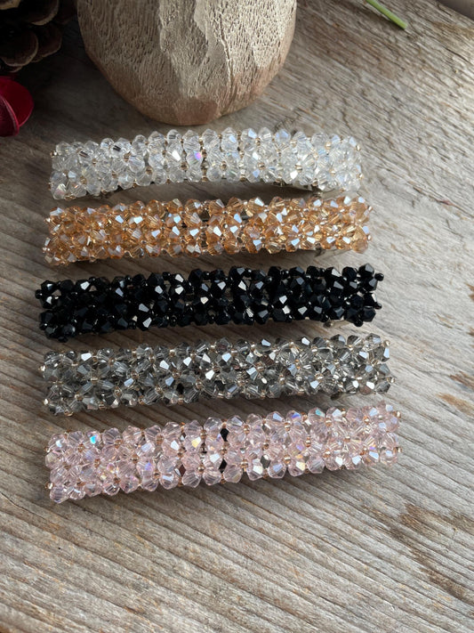 Elegant Crystal Hair barrette 1.5 x 8.5 cm