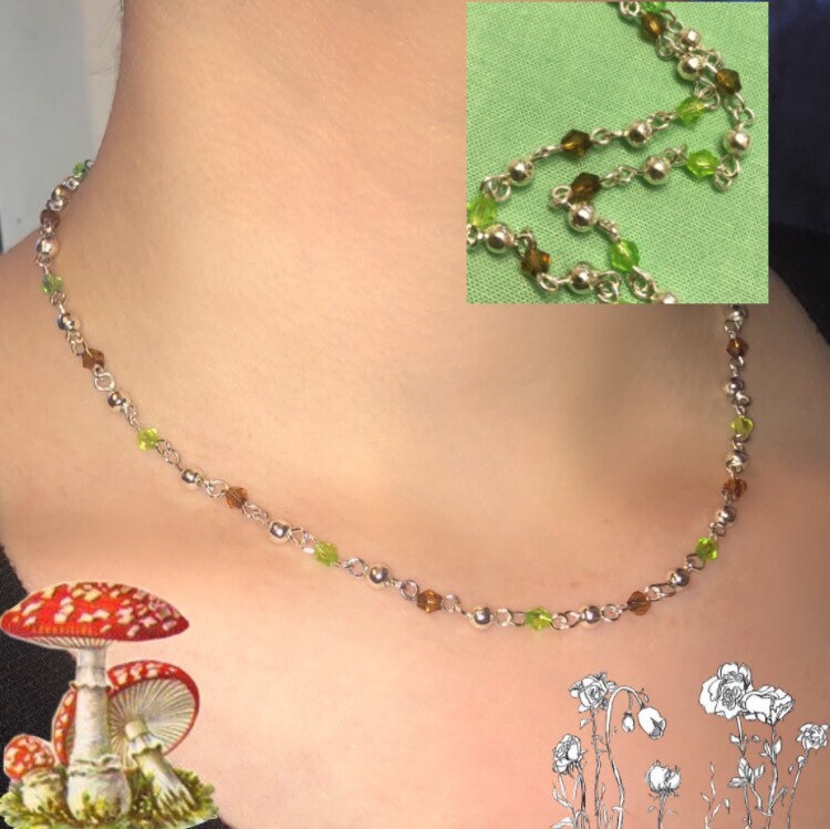 Green and Brown Fairy Necklace