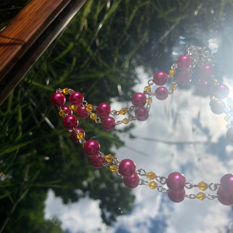 Orange and Pink Fairy Necklace