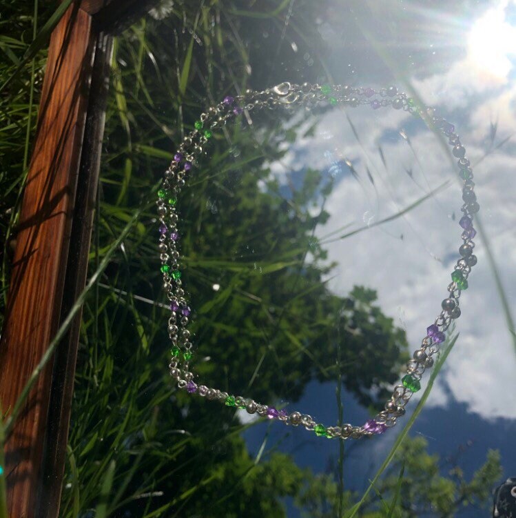 Green and Purple Fairy Necklace