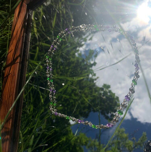 Green and Purple Fairy Necklace