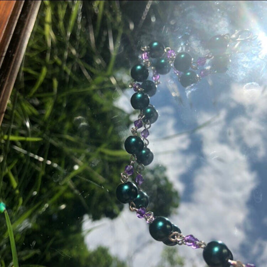 Dark Green and Purple Fairy Necklace