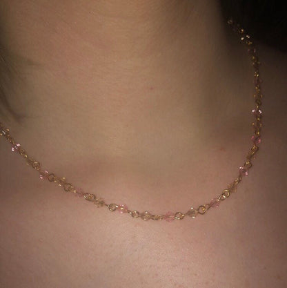 Pink and Gold Fairy Necklace