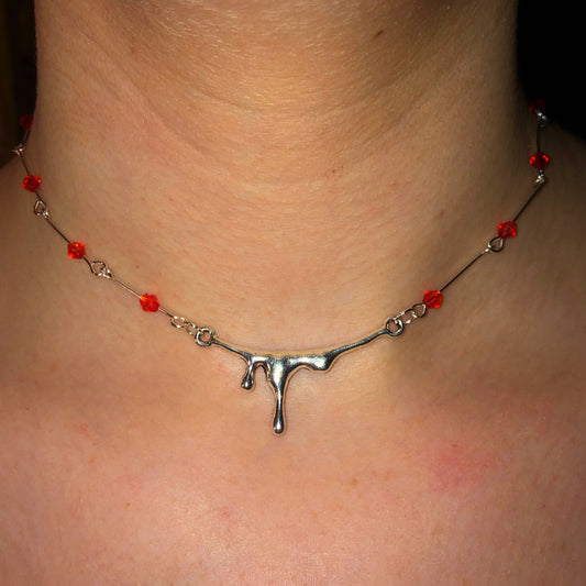 Blood Drip Chain Choker | Different Metals Available | Halloween, Blood, Cut-Throat, Vampire, Goth, Horror Jewellery