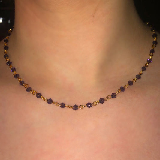 Purple and Gold Fairy Necklace