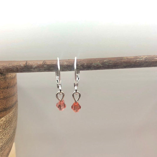 Coral Fairy Hoop Earrings | In Ear and Clip Ons Available, Different Metals Available | Simple, Dainty, Gemstone, Crystal Jewellery