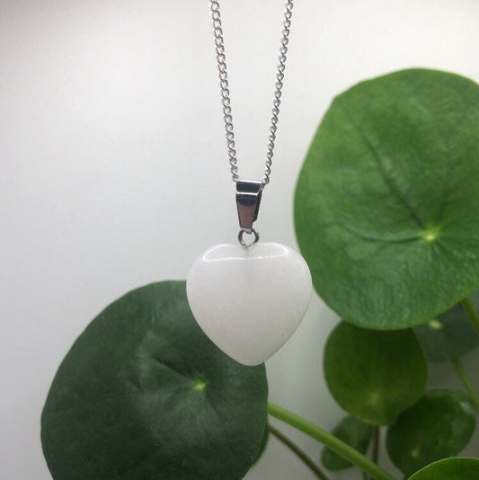 White Jade Heart Necklace | Witch, Cleansing, Magick, Crystal Jewellery