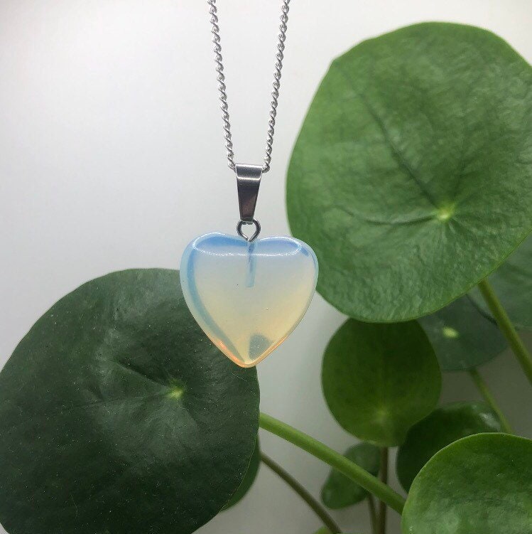 Opalite Heart Necklace | Witch, Cleansing, Magick, Crystal Jewellery