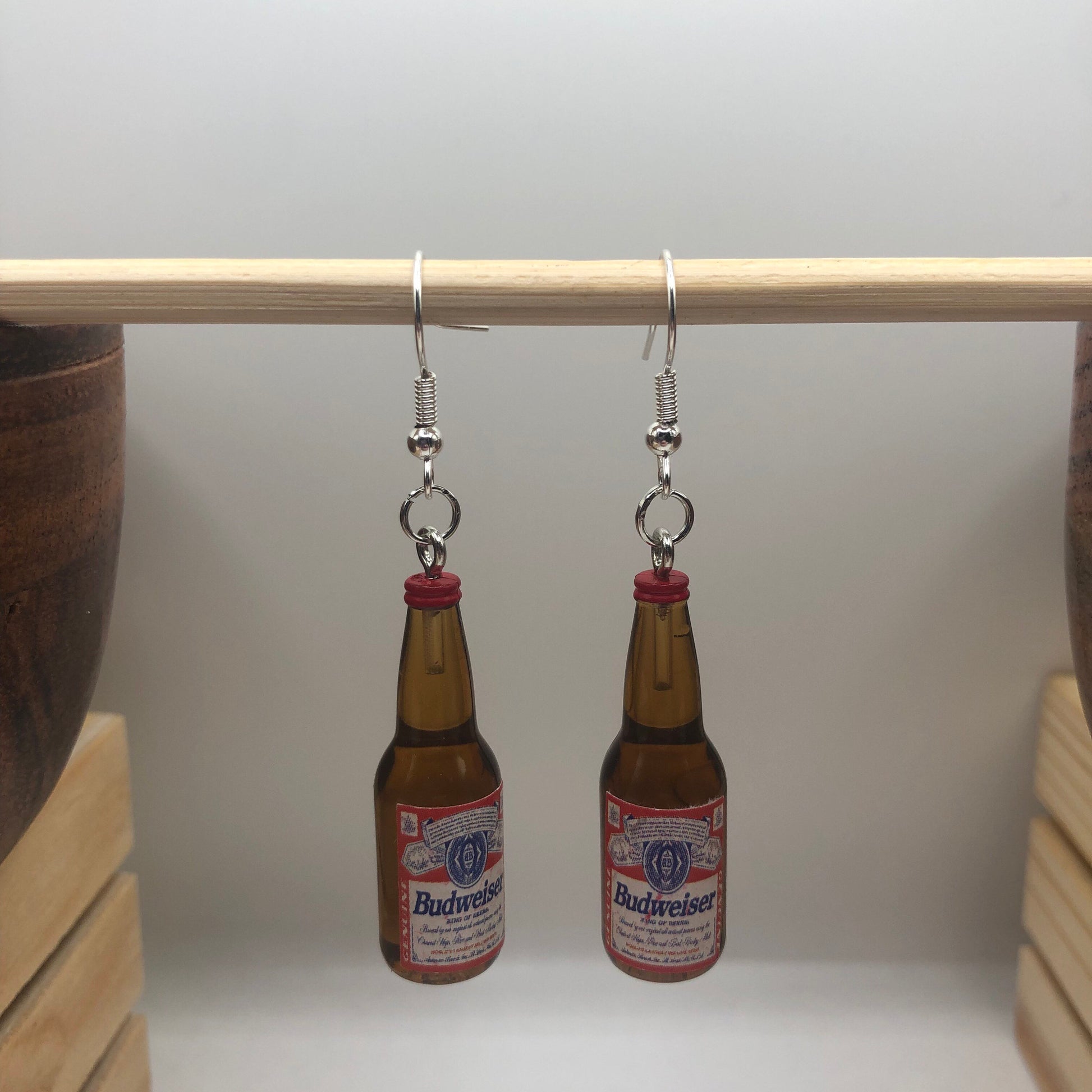 Beer Bottle Charm Earrings | In Ear and Clip Ons Available | Foodie, Beer, Alcohol, Unique Jewellery