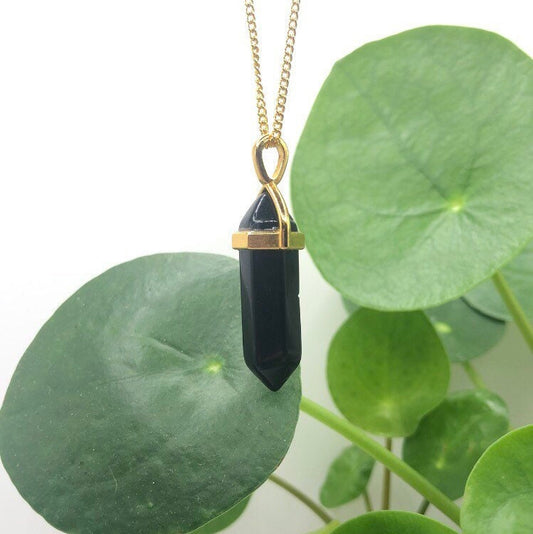 Black Obsidian Point Necklace | Witch, Cleansing, Magick, Crystal Jewellery