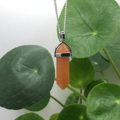 Orange Aventurine Point Necklace | Witch, Cleansing, Magick, Crystal Jewellery