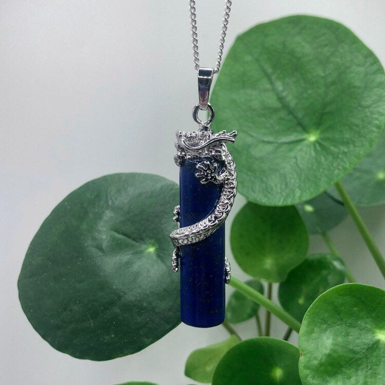 Lapis Lazuli Dragon Necklace | Witch, Cleansing, Magick, Crystal Jewellery