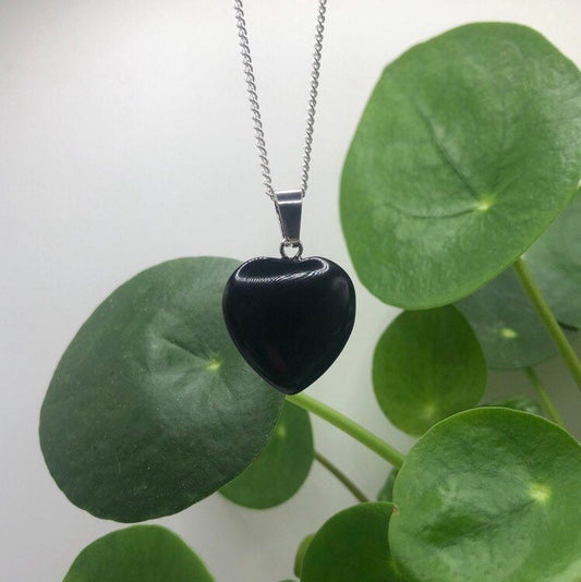 Black Obsidian Heart Necklace | Witch, Cleansing, Magick, Crystal Jewellery