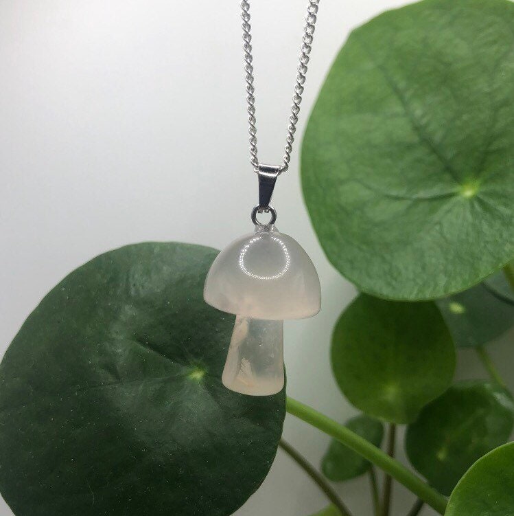 Natural Agate Mushroom Necklace | Witch, Cleansing, Magick, Crystal Jewellery