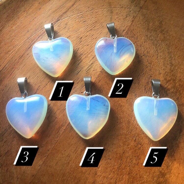 Opalite Heart Necklace | Witch, Cleansing, Magick, Crystal Jewellery