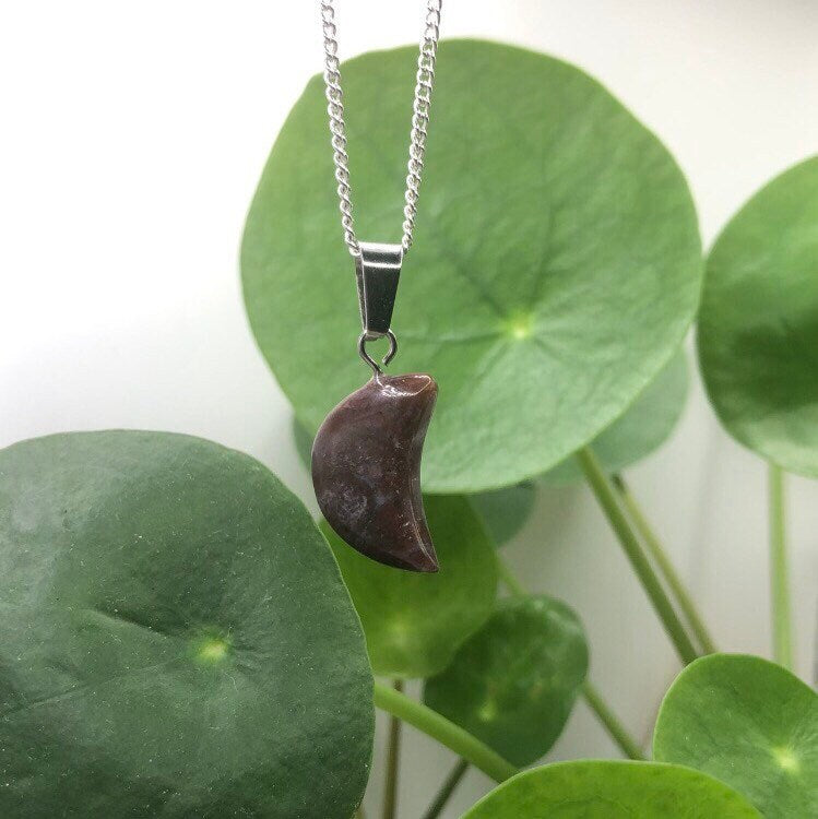 Agate Moon Necklace | Witch, Cleansing, Magick, Crystal Jewellery