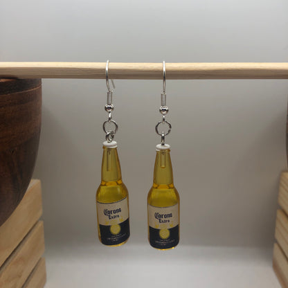 Beer Bottle Charm Earrings | In Ear and Clip Ons Available | Foodie, Beer, Alcohol, Unique Jewellery