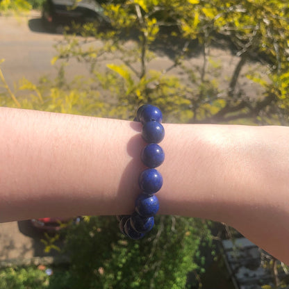 Lapis Lazuli Beaded 12mm Stretch Bracelet | Crystals, Fairycore, Witch, Healing, Psychic, Spiritual, Magic Jewellery