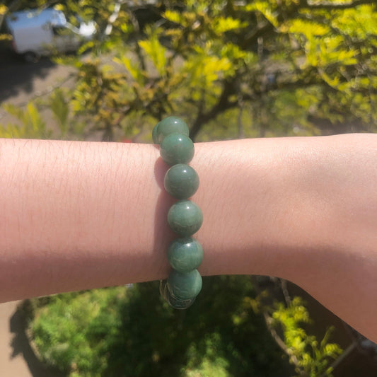 Aventurine Beaded 12mm Stretch Bracelet | Crystals, Fairycore, Witch, Healing, Psychic, Spiritual, Magic Jewellery