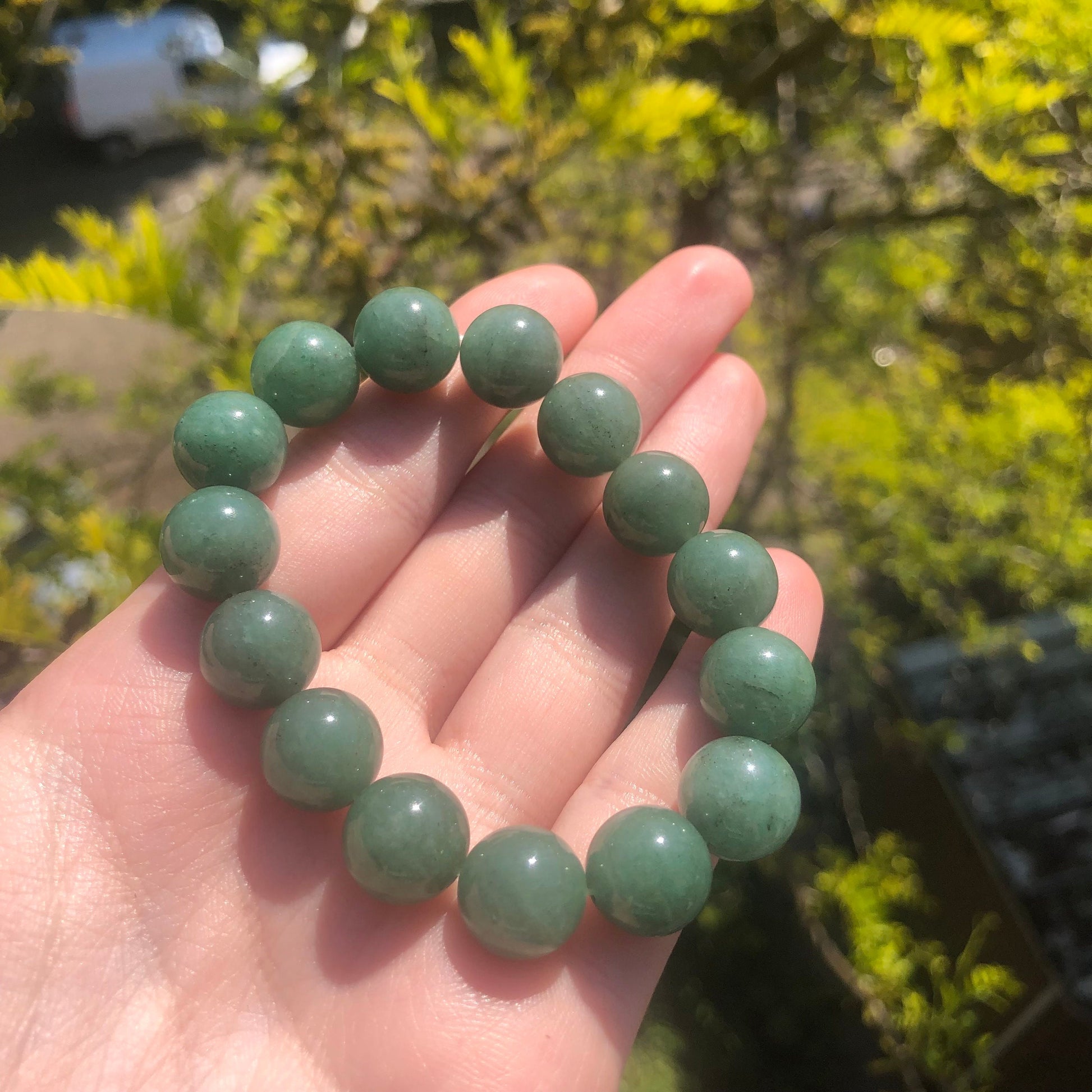 Aventurine Beaded 12mm Stretch Bracelet | Crystals, Fairycore, Witch, Healing, Psychic, Spiritual, Magic Jewellery