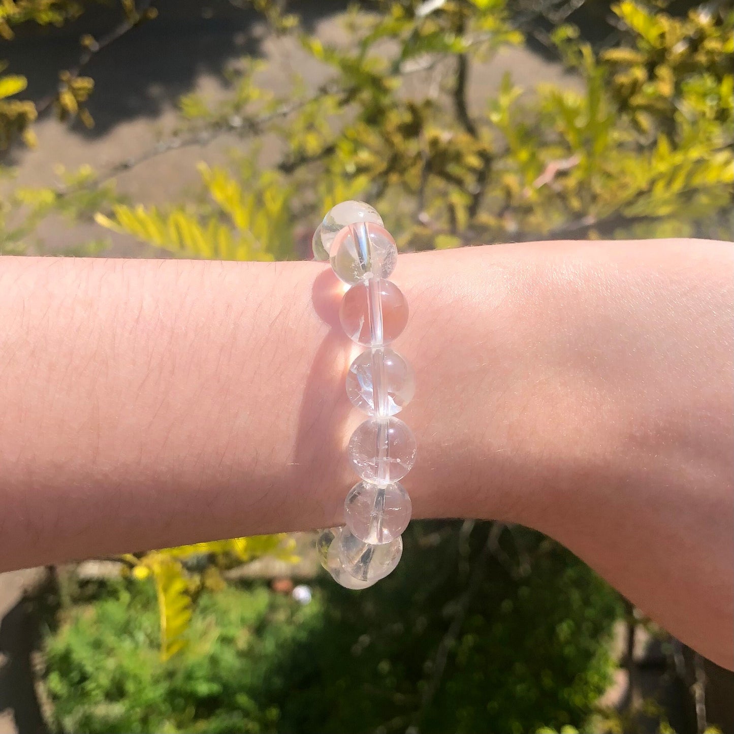 Clear Quartz Beaded 12mm Stretch Bracelet | Crystals, Fairycore, Witch, Healing, Psychic, Spiritual, Magic Jewellery