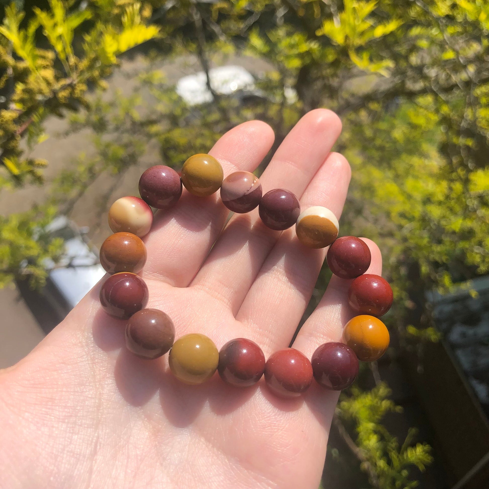 Mookaite Beaded 12mm Stretch Bracelet | Crystals, Fairycore, Witch, Healing, Psychic, Spiritual, Magic Jewellery