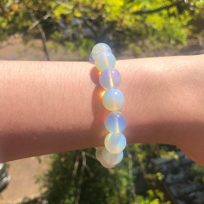 Opalite Beaded 12mm Stretch Bracelet | Crystals, Fairycore, Witch, Healing, Psychic, Spiritual, Magic Jewellery