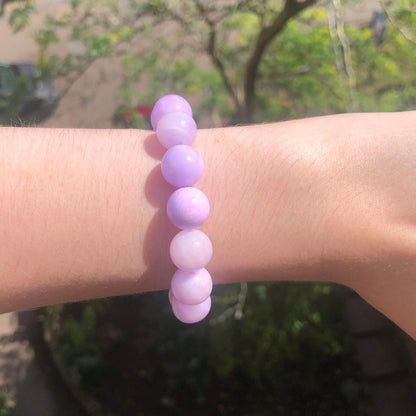 Persian Jade Beaded 12mm Stretch Bracelet | Crystals, Fairycore, Witch, Healing, Psychic, Spiritual, Magic Jewellery