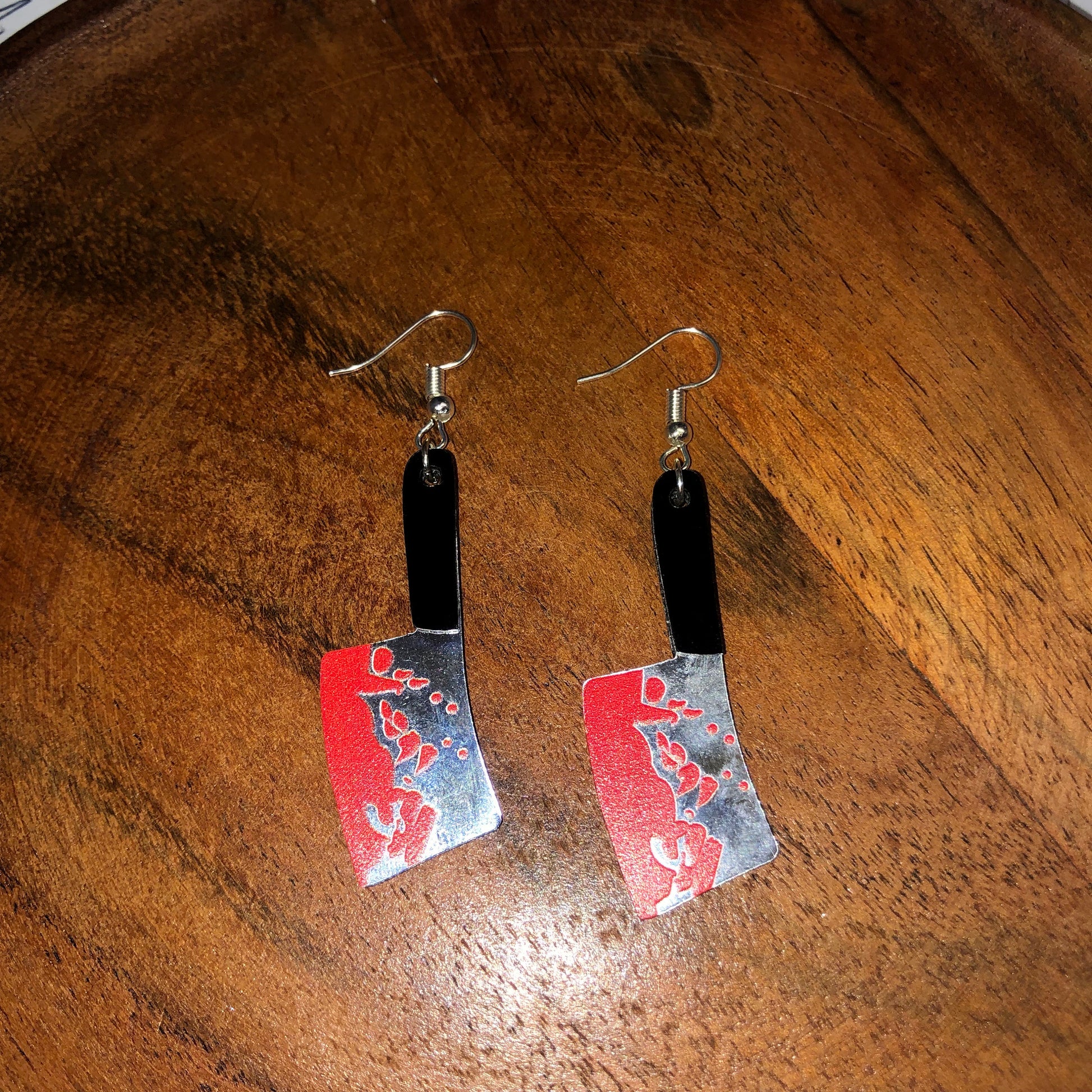 Bloody Cleaver Earrings | In Ear and Clip Ons Available | Halloween, Horror, Slasher, Goth, Alternative, Film, Serial Killer Jewellery