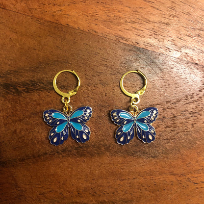 Enamel Butterfly Patterned Earrings | In Ear and Clip Ons Available | y2k, Cute, For Her, Mothers Day, Nature, Flower, Artistic Jewellery