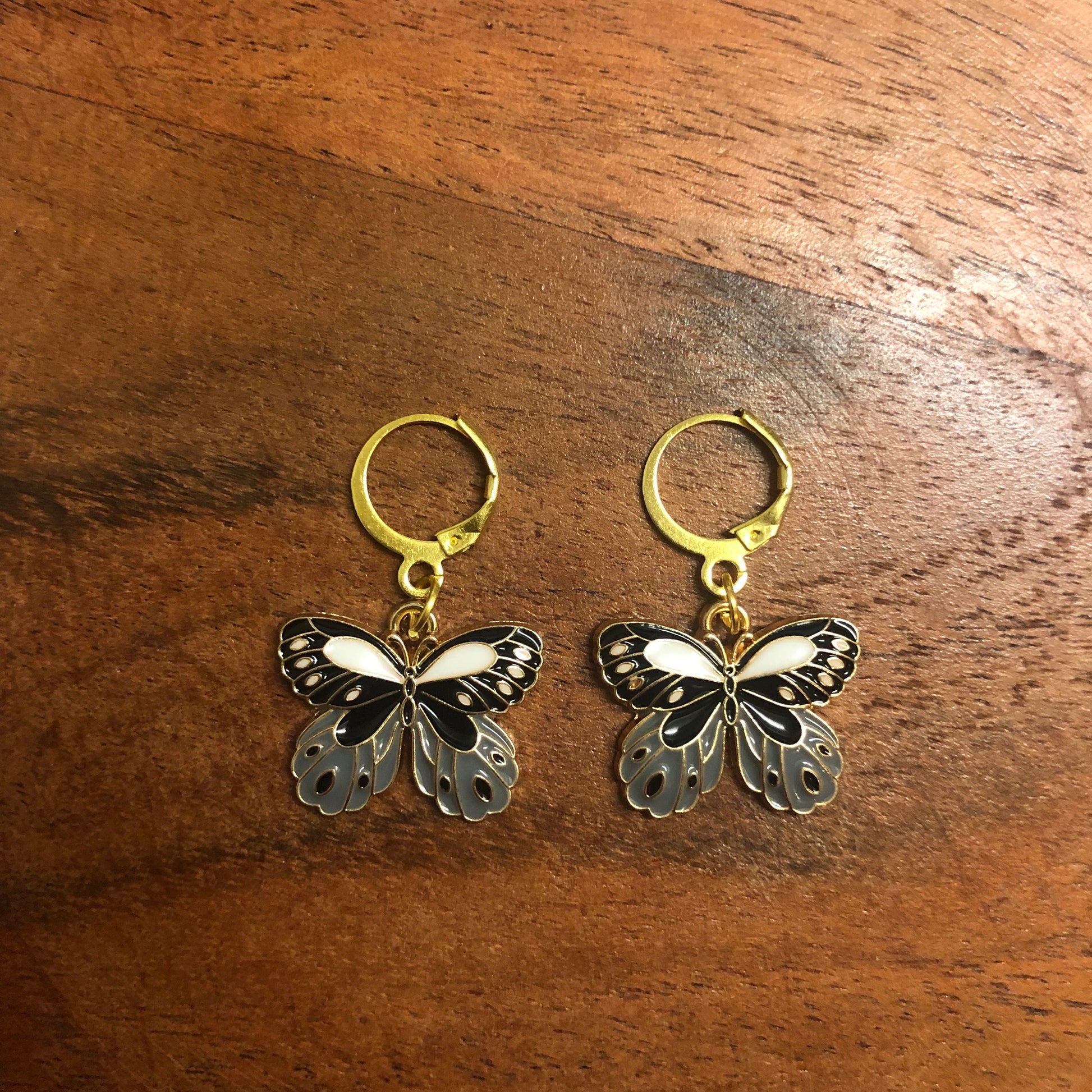 Enamel Butterfly Patterned Earrings | In Ear and Clip Ons Available | y2k, Cute, For Her, Mothers Day, Nature, Flower, Artistic Jewellery