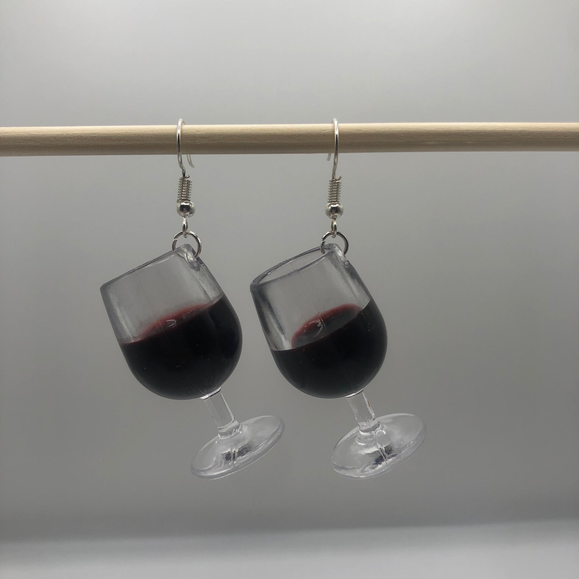 Wine Glass Earrings | In Ear and Clip Ons Available | Foodie, Red Wine, France, Grapes, Classy, Alcohol, Unique Jewellery